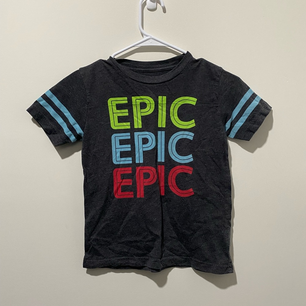 Peek Boy’s Epic Kids Graphic T-Shirt - Black with Blue, Green, and Red Accents